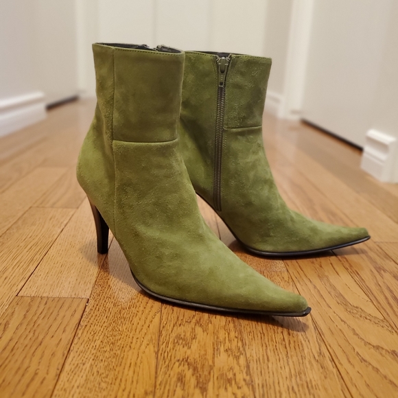 Lodi Suede Deep Green Ankle Boots size 5 - Picture 3 of 7